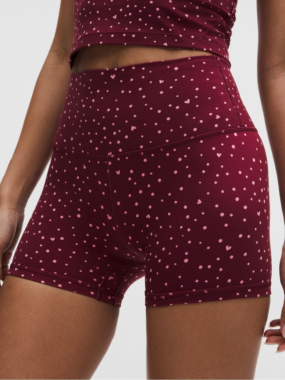 Lululemon Align Shorts 4” Heart Scatter Dot Burgundy Bay Candy Cloud Polka Dot
